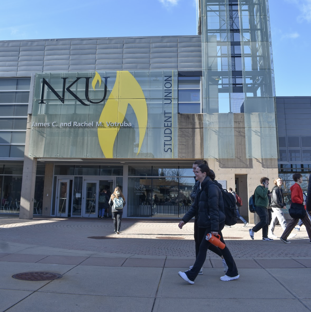 Students walk in front of NKU's Student Union.